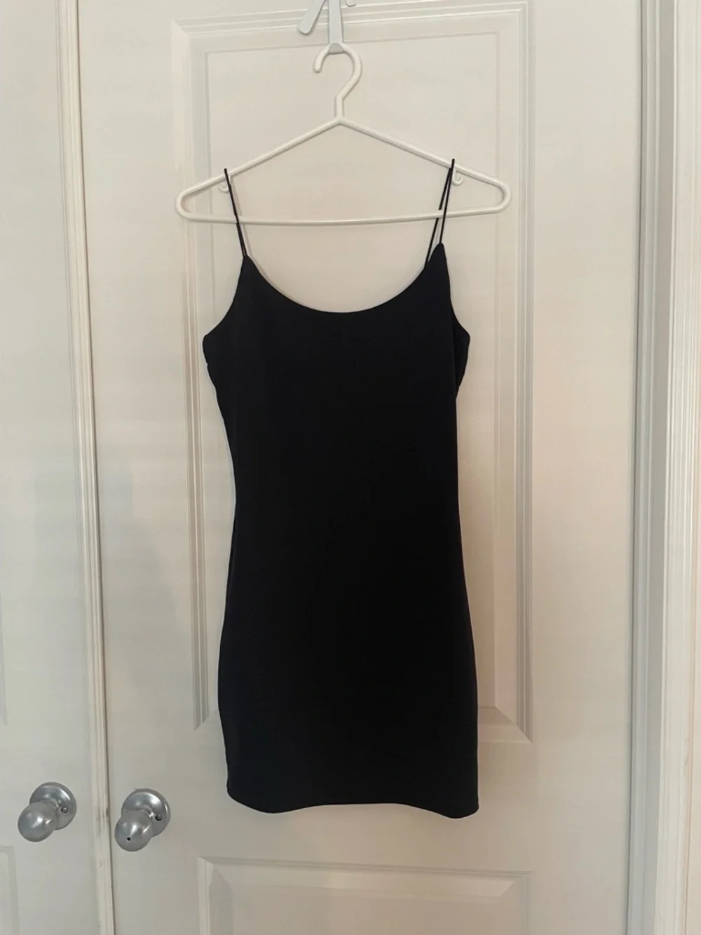 Garage Black Mini Stretch Dress with Spaghetti Straps - Picture 1 of 2